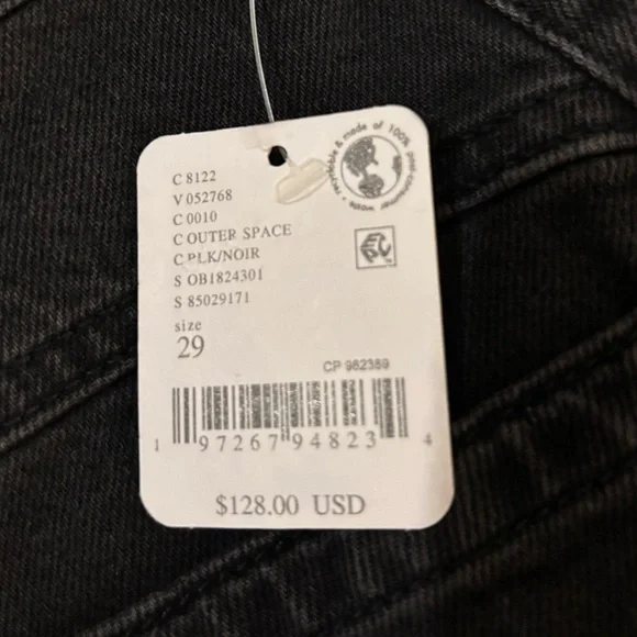 Free People We the Free Palmer Cuffed Jeans in Outer Space (Black) Size 29. NWT - Picture 9 of 12